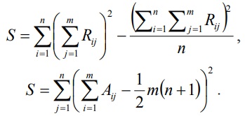 формула Сумма квадратов разностей рангов